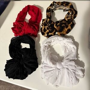 Boutique girl headbans (4)- Red, Leopard, Black, White